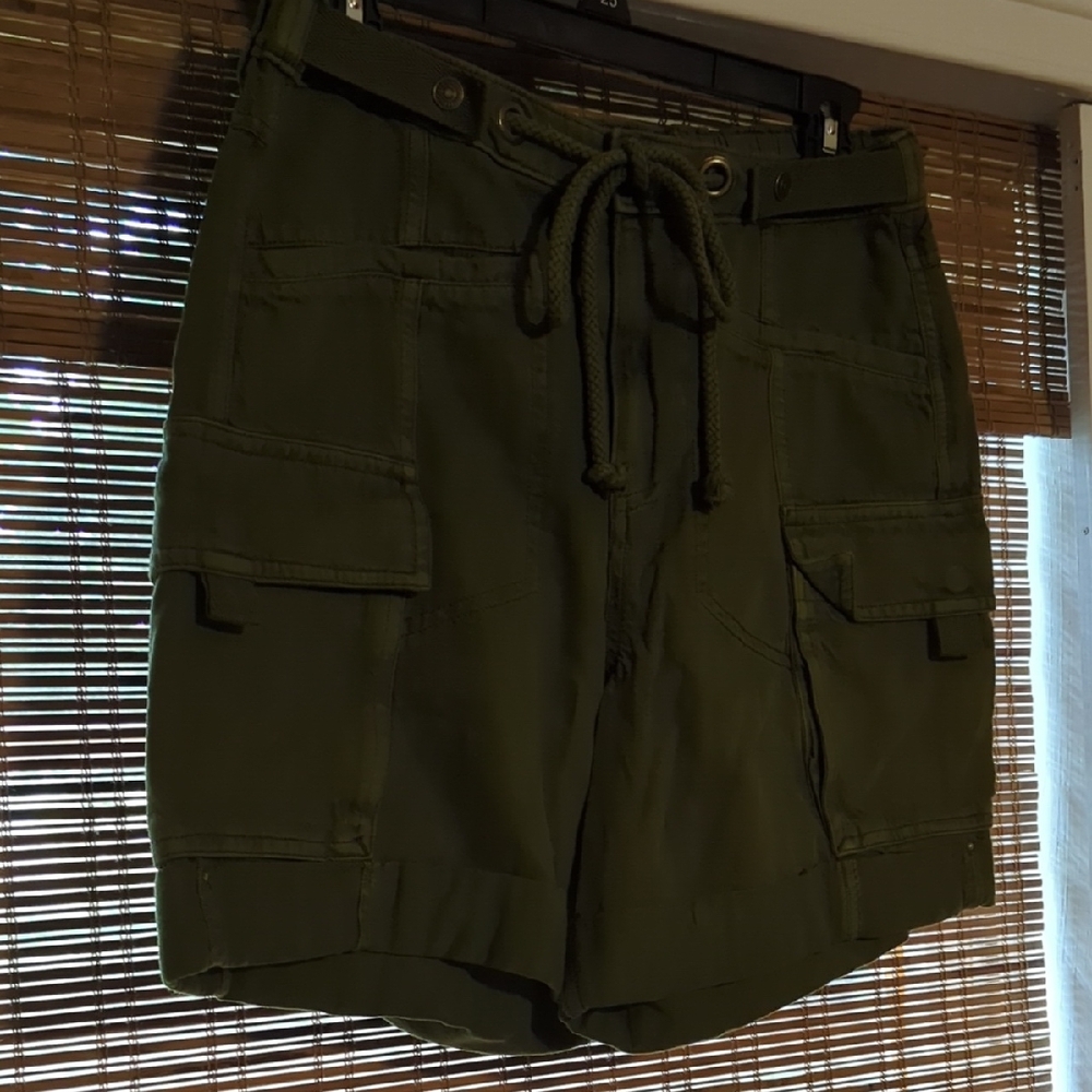 Free People Olive Cargo Shorts